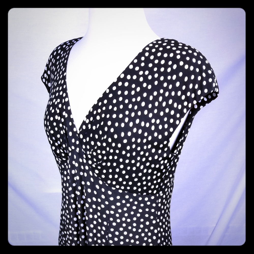 Jones New York Polka Fot Jersey Dress